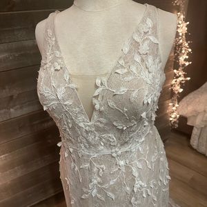 V plunge sheeth Melissa Sweet wedding dress